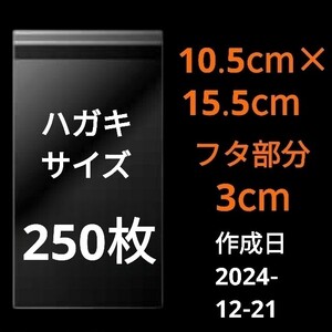 【12/21作成】　ハガキサイズ　OPP　OPP袋　透明袋　ビニール袋　発送用袋　宅配用袋　配送用袋　テープ付き　30ミクロン　日本製　250枚