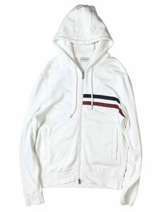 (D) MONCLER モンクレール 2021年 スウェット ジップアップ パーカー L ホワイト フルジップ (ma)