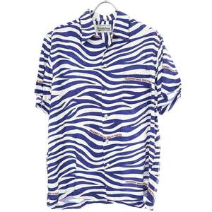 WACKO MARIA × FRAGMENT ワコマリア × フラグメント 19SS ZEBRA-PRINT LYOCELL SHIRT ゼブラレーヨンアロハシャツ ブルー L ITR9OU5AA2JK