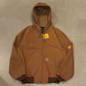 【新品未使用】USA製 US企画 Carhartt カーハート ダック アクティブジャケット 裏サーマル メンズ XL ブラウン パーカー アメリカ製 正規