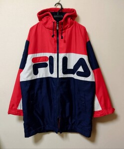 【ボア裏地】FILA フルボア ジャケット XLサイズ相当 ベンチコート　フィラ　フリース