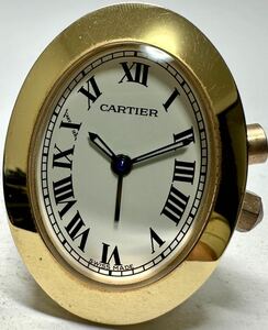 Y 希少 Cartier カルティエ ベニュワール 置時計 アラーム ホワイトローマン メンズ レディース クォーツ ジャンク 時計 52303273