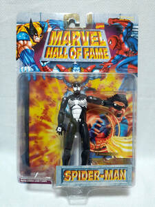 定形外可 トイビズ1996年 5″ ブラック スパイダーマン SPIDER-MAN*MARVEL HALL OF FAME*TOYBIZ マーベル アベンジャーズ スパイダーバース