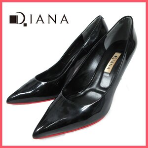 ▼△DIANA(ダイアナ)◎レッドソールパンプス◎ブラック×レッド◎サイズ24㎝◎ヒール7㎝◎ポインテッド