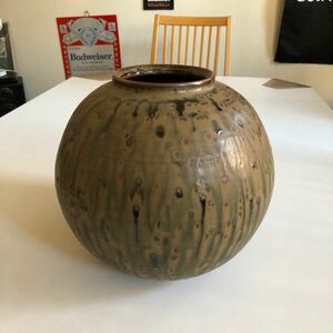 小石原焼　花瓶 花 壺 直径、約26センチ