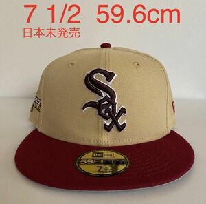 新品 New Era ツバ裏グレー White Sox 2Tone Khaki Red Cap 7 1/2 59.6 ニューエラ ホワイトソックス 2トーン カーキ レッド キャップ 帽子