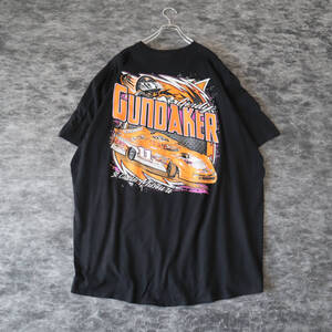 T249 GILDAN Gordy Gundaker Racer Huge Tee XXXL ギルダン スポーツカー 両面プリント 黒 Tシャツ オーバーサイズ 3XL