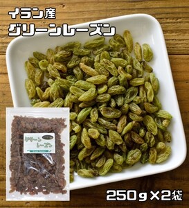 グリーンレーズン 250ｇ×2袋 イラン産 世界美食探究 （メール便）レーズン ドライフルーツ ペルシアレーズン 製パン 製菓 材料