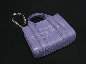 1円 ■極美品■ MARC JACOBS マークジェイコブス ザ ナノ レザー キーホルダー バッグチャーム レディース パープル系 FL1407