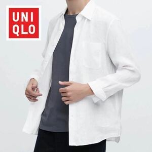 【1円スタート】UNIQLO プレミアムリネンシャツ ブラック Sサイズ 長袖 ホワイト 長袖シャツ トップス