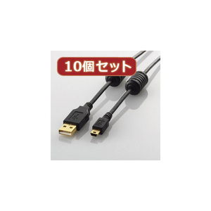 10個セット エレコム フェライトコア付きUSB2.0ケーブル 5m ブラック U2C-MF50BKX10 /l