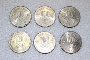 ◆B-386 記念硬貨 ② 100円 6枚 良品 1972 札幌 オリンピック 記念硬貨 冬季五輪　昭和47年 コイン　