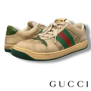 正規品 GUCCI Screener グッチ スクリーナー シェリーライン 総柄 スニーカー 厚底 ローカット チャンキー メンズ シューズ イタリア製