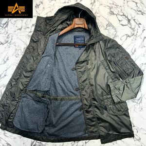 美品/N-3B (M) ●ALPHA INDUSTRIES アルファ インダストリーズ フライトジャケット ライト コート ミリタリー セージグリーン スウェット