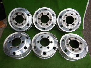 ★TOKYO SHARIN 4tトラアック用アルミホイール★17.5×6.00 OFF:+135 PCD222.25-6H ハブ径；164mm 傷、汚れ、塗装がれあり 6本 