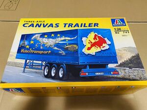 ITALERI/イタレリ 1/24 3軸キャンバストレーラー 未組立 セミトレーラー トラック THREE-AXLE CANVAS TRAILER