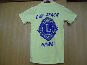 即決　ハワイ　エヴァビーチ　ライオンズクラブ　Ｔシャツ　イエロー色　Ｓ　EWA BEACH　MADE IN USA　