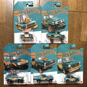 レア 人気 HW 56th Green & Gold US流通版 5種 セット グリーン アンド ゴールド Honda Toyota Chevrolet Chevy Ford N600 ランクル