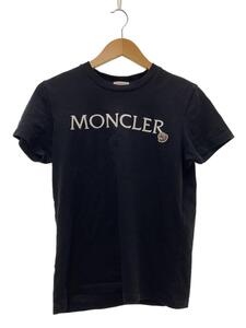 MONCLER◆Tシャツ/S/コットン/BLK/J10938C00006/ロゴシシュウ/ワッペン