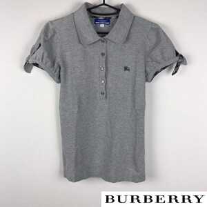 美品 BURBERRY BLUE LABEL 半袖ポロシャツ グレー サイズ38 返品可能 送料無料