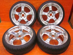 【Y4】WORK マイスター MEISTER S1R バフフィニッシュ 18インチ 7.5J +40 PCD100 4H FEDERAL SS595 215/35R18(未使用品) φ54ハブリング付