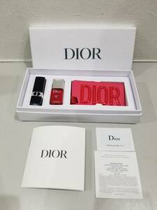 ★【58743】未使用品★DIOR　ルージュディオール999S　サテン　ヴェルニ999　ルージュ　口紅　ネイル　ラゲージタグセット　非売品★