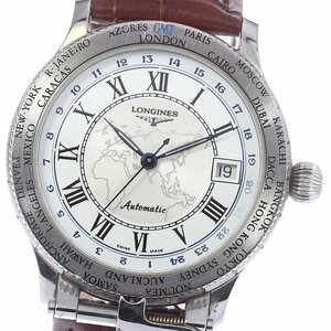 ロンジン LONGINES L2.610.4 リンドバーグ GMT デイト 自動巻き メンズ _748032【ev15】