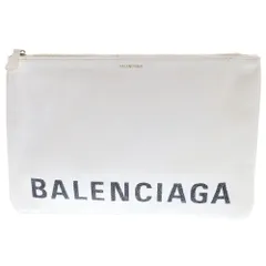 BALENCIAGA (バレンシアガ) VILLE POUCH L 529313 ビルポーチ レザー クラッチバッグ ホワイト