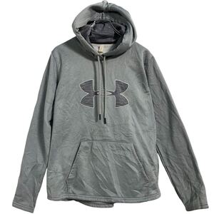 UNDER ARMOUR ロゴ スウェット パーカー アンダーアーマー M 程 キッズ グレー プルオーバー 裏起毛 古着卸 アメリカ仕入 a610-5704