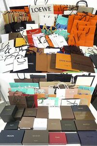 t567 現状品 ブランド 様々 ショッパー/空箱 等 まとめ 約18kg前後 大量 HERMES/LOUIS VUITTON/CHANEL/GUCCI/COACH/LOEWE/他 紙袋 箱 袋