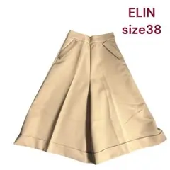 美品　エリン　ELIN 綺麗目　ガウチョパンツ サイズ38 ベージュ