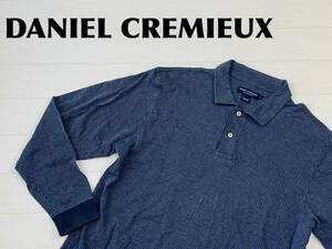 ☆送料無料☆ DANIEL CREMIEUX ダニエルクレミュー 古着 長袖 ポロシャツ メンズ L ネイビー トップス 中古 即決