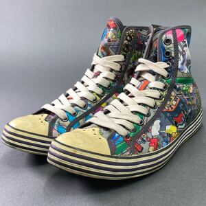 ▽k3 Paul Smith ポールスミス TORTA Multi E Boy Printed Canvas シティプリント ハイカットスニーカー UK6 約24.5cm シューズ