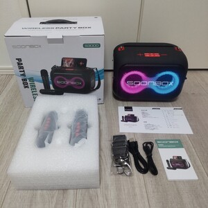 SOONBOX WIRELESS PARTY BOX ワイヤレススピーカー S3000 ポータブル マイク付き カラオケ サウンド パーティー