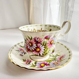 T2059a ROYAL ALBERT September DAISY フラワーオブザマンス 9月 デイジー ロイヤルアルバート カップ＆ソーサー 食器 コーヒーカップ