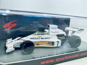 【送料無料】1/43 Spark YARDLEY McLaren Ford マクラーレン フォード M23 #7 D.Hulme ハルム Winner Sweden GP 1974