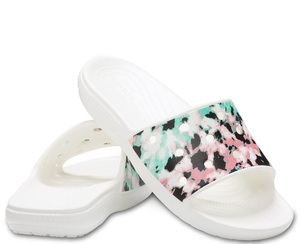 CROCS Classic Crocs Tie Dye Mania Slide クロックス タイダイ 白系　26cm