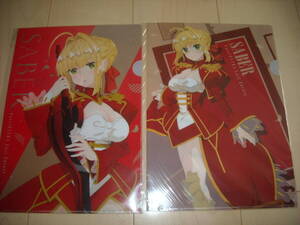 新品★非売品★Fate EXTRA Last Encore★クリアファイル2枚★SABER★A4★