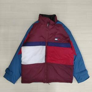 TOMMY HILFIGER/トミーヒルフィガー/90S　ヴィンテージ/トリコロール/パネル切り替えパデッドジャケット/ビッグシルエット