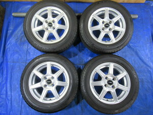 激安即決！美品 TOPRUN 14-5.5J 4H/100 ET45 + BRIDGESTONE 175/65R14 2020年製！中古4本！コルト マーチ フィット キューブ！T007268