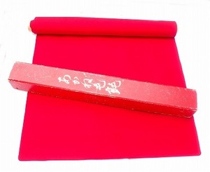 高級あかね毛氈 赤色 90cm×約177cm中古品　フエルト茶道具　敷物　書道具