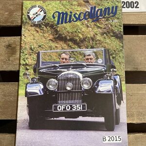 B2015　2002　 「MISCELLANY」モーガンスポーツカークラブ　クラシックカー　英国車 カスタム 古本　雑誌 旧車　ビンテージ　自動車