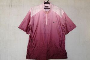 NIKE GOLF/ナイキ/半袖プルオーバー/ジャンパー/ゴルフウェア/ナイロン系ポリエステル/グラデカラー/紫/ピンク/XLサイズ(9/12R6)