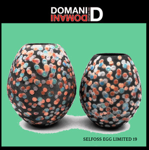 ＜DOMANI Collection＞未使用・限定品ドマーニ花器＿DOMANI SELFOSS EGG Limited TVPE19＿ドット柄セラミック花瓶