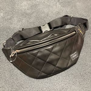 【極美品】Lewis Leathers×PORTER WAIST BAG ルイスレザー ポーター ウエストバッグ ボディバッグ ブラック 吉田カバン 限定品