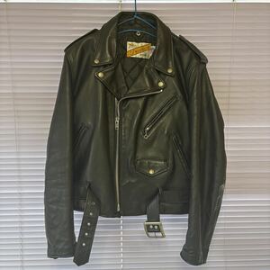 中古美品！ ショット Schott サイズ42 ダブルライダースジャケット レザージャケット USA製 ブラック