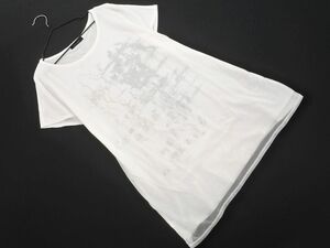 smart pink スマートピンク メッシュ プリント Tシャツ size40/白 ■◆ ☆ eed0 レディース