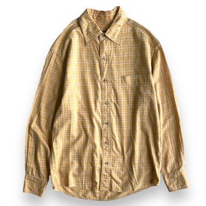 国内正規品★Eddie Bauer エディーバウワー 長袖 コットン チェック柄 デザイン シャツ XSサイズ L/S トップス Shirt カットソー check