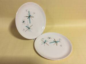 【Mid-Chinaware/R067/Salem China/North star】セーラムチャイナ/ノーススター/デイナープレート(Mサイズ）2枚/Mi/ミッドセンチュリー