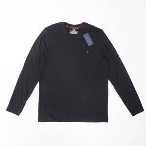 新品正規品 Tommy Hilfiger トミー メンズ ユニセックス コットン 長袖 ロゴ Ｔシャツ ブラック M